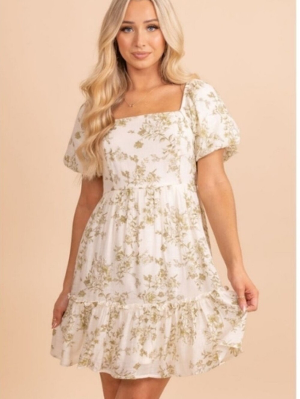 Blu Pepper Puff Sleeve Minidress